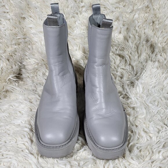 Sam Edelman Women's Laguna Chelsea Pebble Grey Leather Ankle Boot 9.5M - Picture 2 of 11